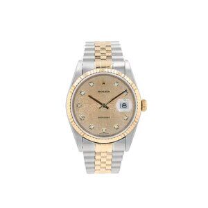 Rolex Datejust 16233 36mm Champagne Jubilee Diamond (N.S) Dial Fluted Bezel